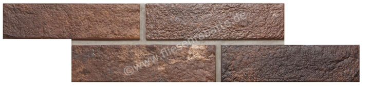  Ceramica Rondine Bristol Umber 6x25 cm Bodenfliese / Wandfliese Brick Glänzend Strukturiert Naturale J85671 | 695297