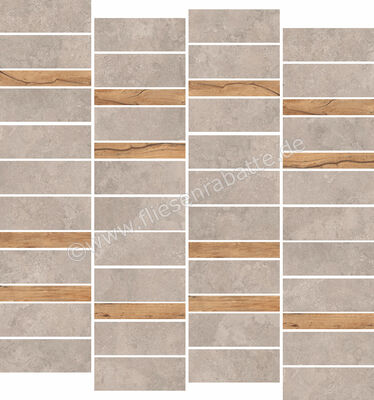  Ceramica Rondine Portland Rock Taupe 30x30 cm Mosaik Form Matt Strukturiert Naturale J94127 | 695840