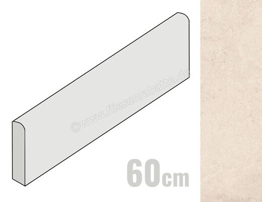  Ceramica Rondine Portland Rock Ivory 7.5x60 cm Sockel Matt Strukturiert Naturale J94135 | 695843