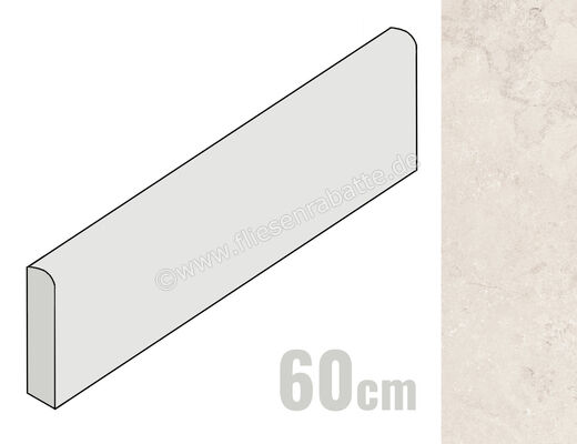  Ceramica Rondine Portland Rock White 7.5x60 cm Sockel Matt Strukturiert Naturale J94137 | 695849