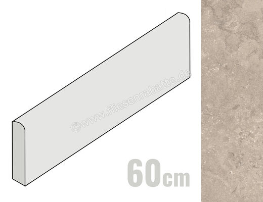  Ceramica Rondine Portland Rock Taupe 7.5x60 cm Sockel Matt Strukturiert Naturale J94138 | 695852
