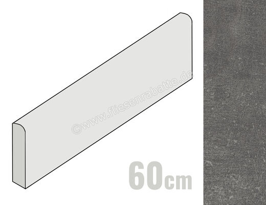  Ceramica Rondine Volcano Dark 7.5x60 cm Sockel Matt Eben Naturale J86856 | 696125