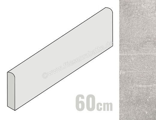  Ceramica Rondine Volcano Grey 7.5x60 cm Sockel Matt Eben Naturale J86857 | 696128