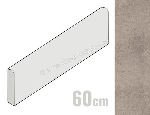  Ceramica Rondine Volcano Taupe 7.5x60 cm Sockel Matt Eben Naturale J86858 | 696131
