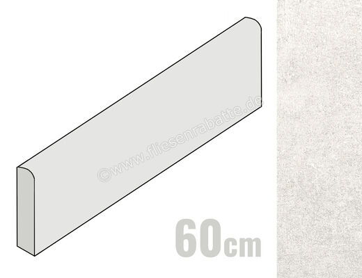  Ceramica Rondine Volcano White 7.5x60 cm Sockel Matt Eben Naturale J86859 | 696134