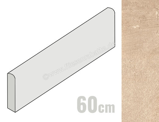  Ceramica Rondine Volcano Sand 7.5x60 cm Sockel Matt Eben Naturale J91874 | 696140