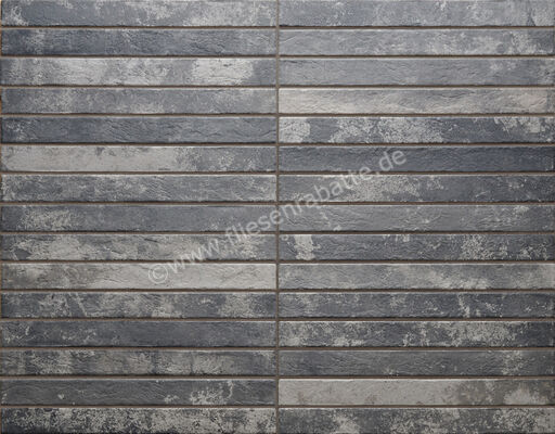  Ceramica Rondine Harlem Dark Grey 4.8x45 cm Bodenfliese / Wandfliese Brick Matt Strukturiert Naturale J92492 | 698396