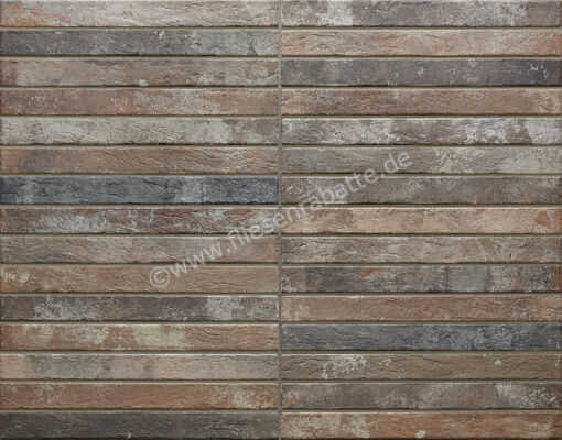 Ceramica Rondine Harlem Multicolor 4.8x45 cm Bodenfliese / Wandfliese Brick Matt Strukturiert Naturale J92494 | 698399