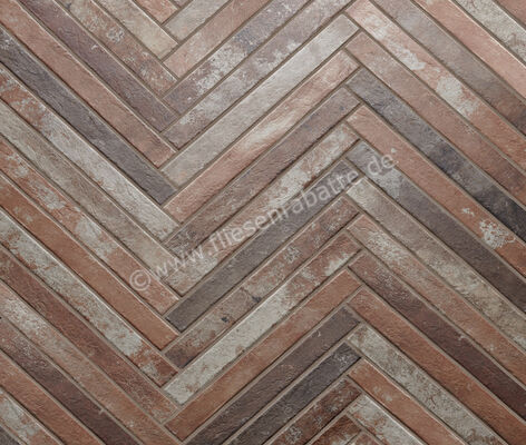  Ceramica Rondine Harlem Red 4.8x45 cm Bodenfliese / Wandfliese Brick Matt Strukturiert Naturale J92496 | 698402