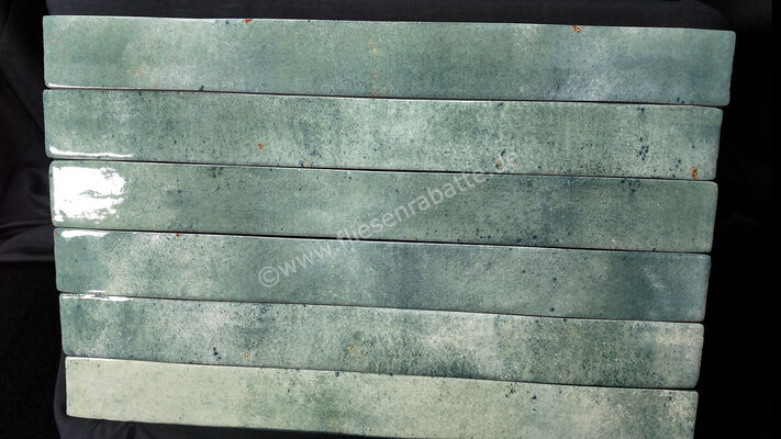  Ceramica Rondine Colors Acquamarine 4.8x45 cm Bodenfliese / Wandfliese Brick Glänzend Strukturiert Naturale J92073 | 700982