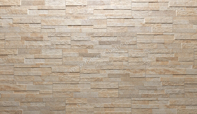  Ceramica Rondine Quarzite 3D Beige 15x61 cm Wandfliese 3D Matt Strukturiert Naturale J91226 | 701604
