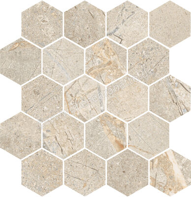  Ceramica Rondine Crust Beige 26.9x29.2 cm Mosaik Esagona Matt Eben Naturale J93797 | 701709