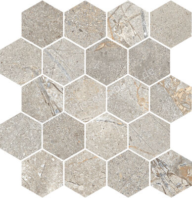  Ceramica Rondine Crust Taupe 26.9x29.2 cm Mosaik Esagona Matt Eben Naturale J93799 | 701715