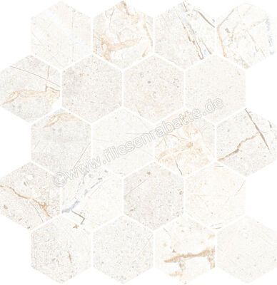  Ceramica Rondine Crust White 26.9x29.2 cm Mosaik Esagona Matt Eben Naturale J93800 | 701718