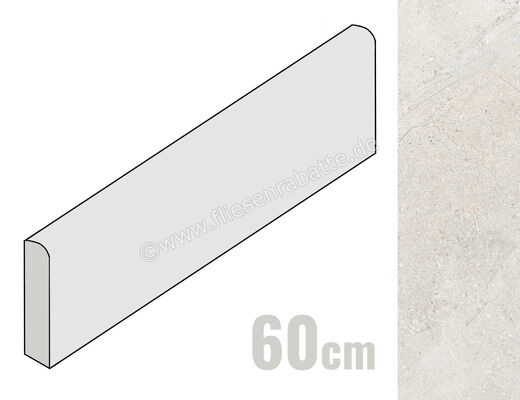  Ceramica Rondine Crust Light Grey 7.5x60 cm Sockel Matt Eben Naturale J93782 | 701748