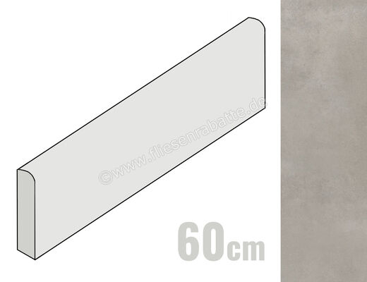  Ceramica Rondine Cruda Grigio 7.5x60 cm Sockel Matt Eben Naturale J92783 | 702150