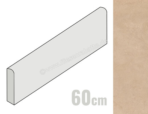  Ceramica Rondine Cruda Sabbia 7.5x60 cm Sockel Matt Eben Naturale J92782 | 702153