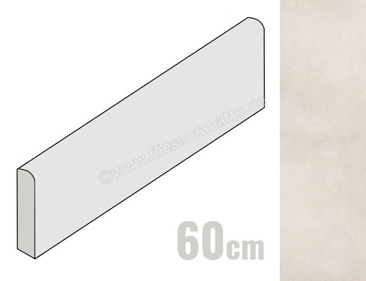  Ceramica Rondine Cruda Bianco 7.5x60 cm Sockel Matt Eben Naturale J92781 | 702156