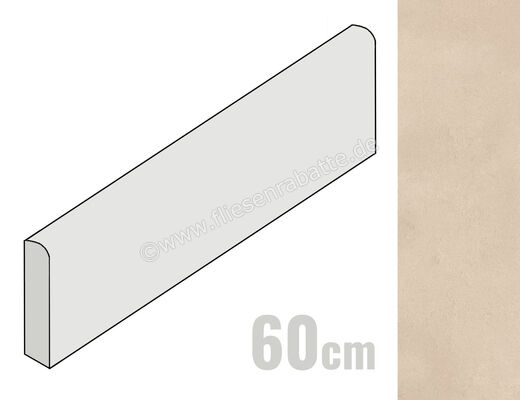  Ceramica Rondine Cruda Beige 7.5x60 cm Sockel Matt Eben Naturale J92780 | 702159