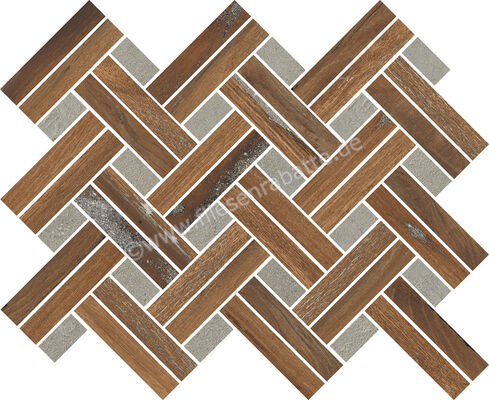  Ceramica Rondine Infusion Nut 25.5x33.5 cm Mosaik Braid Matt Eben Naturale J90585 | 703133