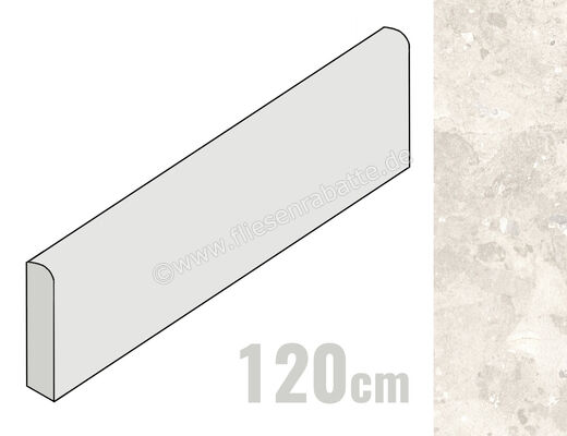  Marazzi Mystone Breccia dei Berici Bianco 6x120 cm Sockel Matt Eben Naturale MRHG | 703467