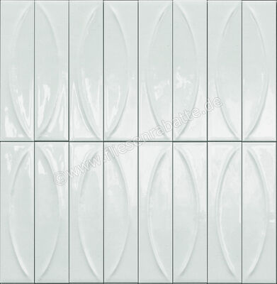  Marazzi Terralux Bianco 9.1x37.5 cm Wandfliese 3D Pura Glänzend Strukturiert Lux MRC1 | 703554