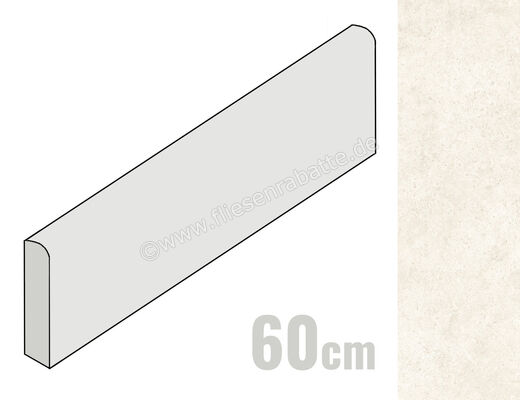  Marazzi Campaspero Bianco 7x60 cm Sockel Matt Eben Naturale MRHT | 704847