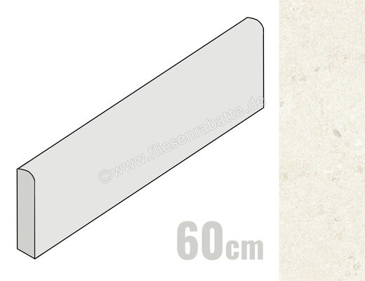  Monocibec Cremaluna Bianco 5.4x60 cm Sockel Matt Eben Molata - Brushed 0149388 | 704976
