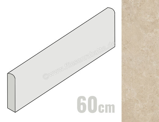  Marazzi Mystone Pietra Di Sardegna Beige 7x60 cm Sockel Matt Eben Naturale MRAH | 705735