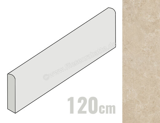  Marazzi Mystone Pietra Di Sardegna Beige 6x120 cm Sockel Matt Eben Naturale MRHA | 705744