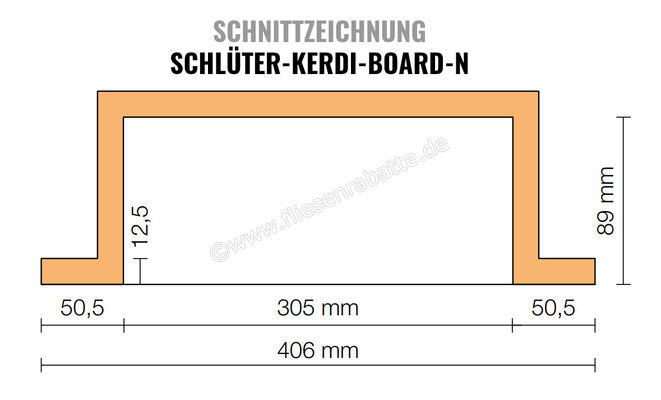 Schlüter Systems KERDI-BOARD-N Nische und Ablagefläche für Wandbereiche 305x711x89 mm Höhe: 711 mm Breite: 305 mm KB12N305711A1 | 87535