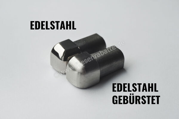 Profischiene Rund-EG Aussenecke Rund Edelstahl edelstahl gebürstet Höhe: 12,5 mm ECKE-E-FER-SG125 | 87562