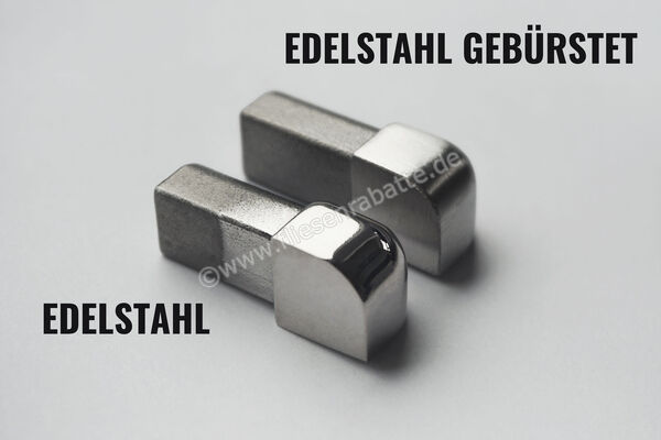 Profischiene Rund-EG Aussenecke Rund Edelstahl edelstahl gebürstet Höhe: 12,5 mm ECKE-E-FER-SG125 | 87565