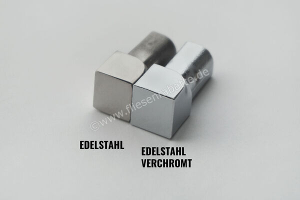 Profischiene Rund-EC Aussenecke Rund Edelstahl edelstahl verchromt Höhe: 12,5 mm ECKE-E-FER-SBC125 | 88789