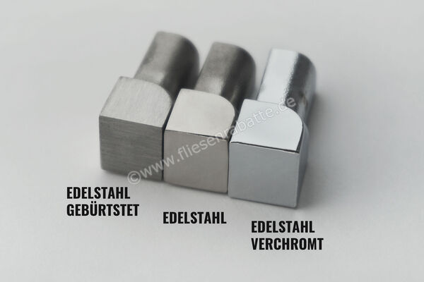 Profischiene Rund-EC Aussenecke Rund Edelstahl edelstahl verchromt Höhe: 10 mm ECKE-E-FER-SBC100 | 88792