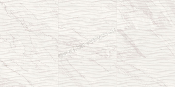 Love Tiles Marble White 35x70 cm Dekor Curl Glänzend Strukturiert Naturale B629.0140.001 | 89626